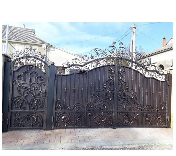Latest Main Gate Design Iron Gate Designs Easily Assembled Customized Metal Garden Fence Black / White / Golden Rick Color