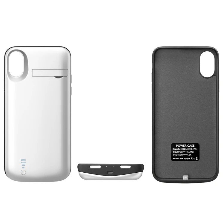 
2018 Dropshipper Electronics Best Wireless Power Bank Charger Cover Shell with Kickstand Battery Case For iPhone X 10 