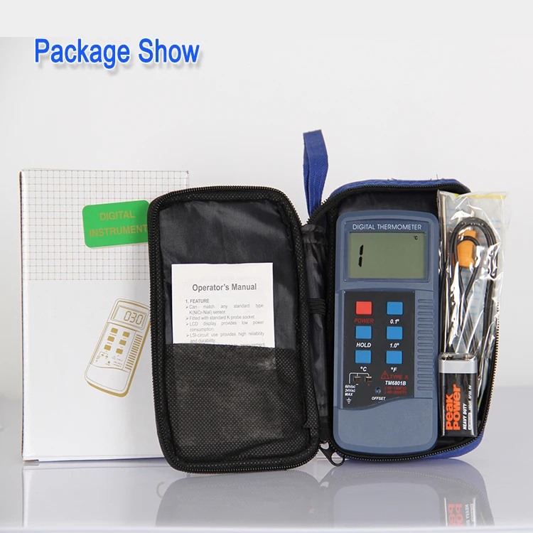 Digital Thermometer with K-TYPE Easy to Carry Portable Thermometer TM6801B