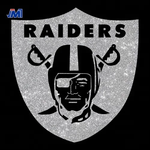 Popular custom transfers glitter rhinestone transfer for raiders