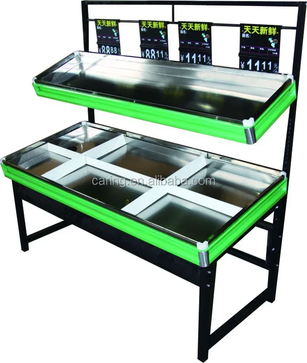 stainless steel fruit and vegetable display shelf