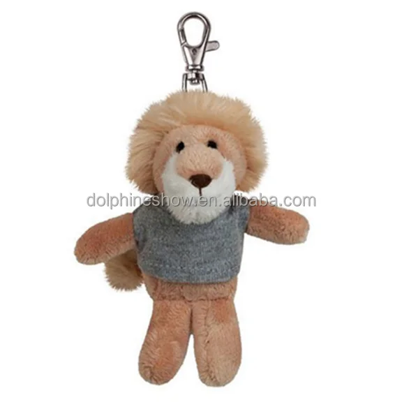 Wholesale Cheap Custom LOGO Min Keychain Charms Promotional Stuffed Animal Plush Lion Keychain