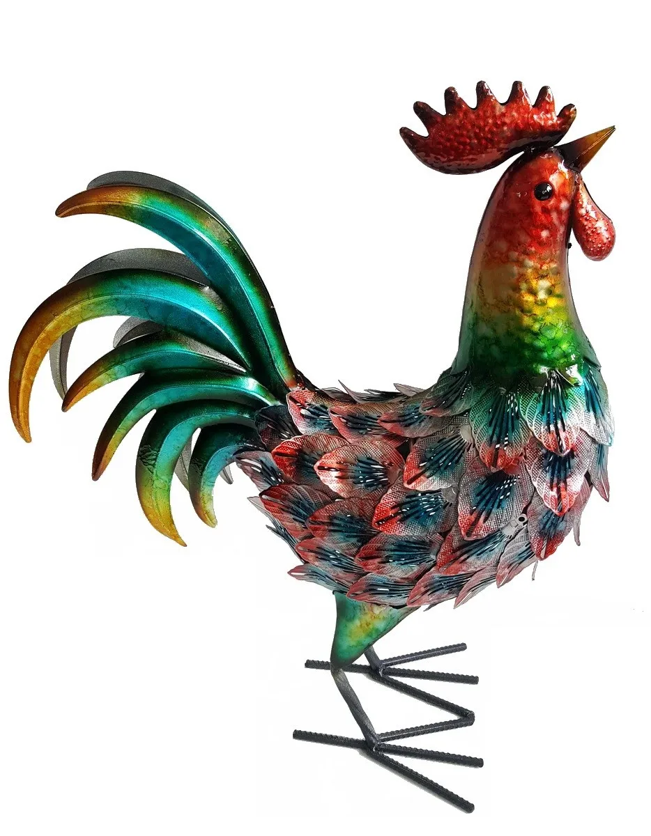 lawn and garden ornaments metal animals Wholesale Rooster Figurines