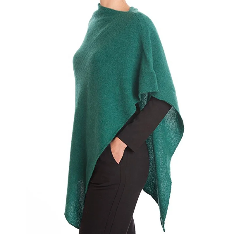 
Women holiday warm cashmere knitted poncho fashion pashmina poncho 