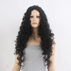 ST Guangzhou Factory Cheap Wholesale Long Kinky Curly Hair Black synthetic Wigs For Black Women