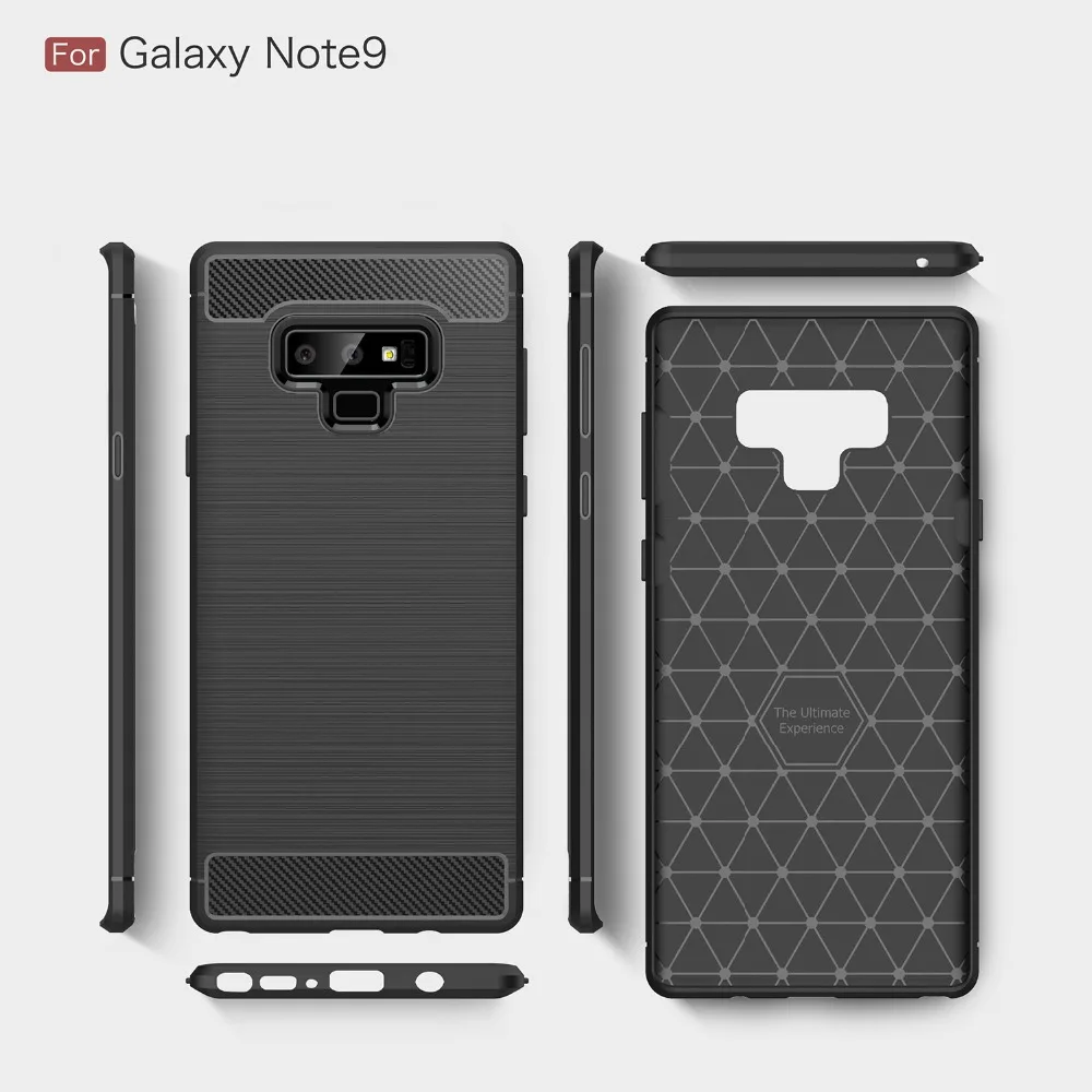 Shockproof Slim Anti-Scratch Carbon Fiber Brushed Soft TPU Phone Cover For Samsung Galaxy Note 9 Case