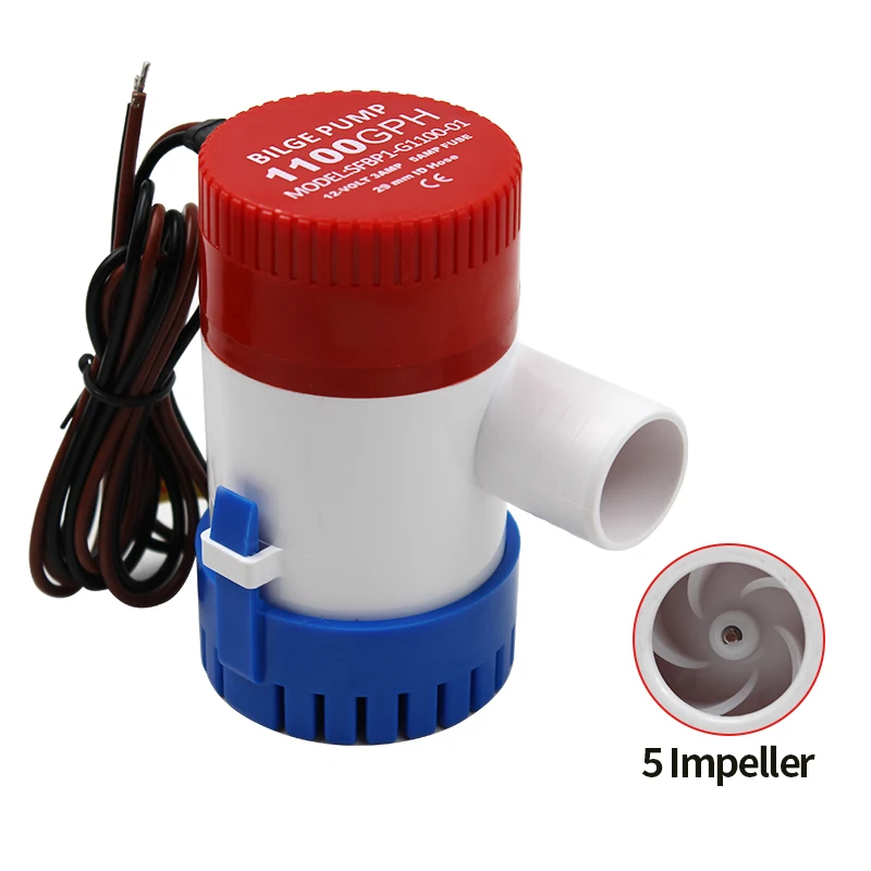
12/24V DC Marine Boat Bilge Pump Submersible 1100GPH 