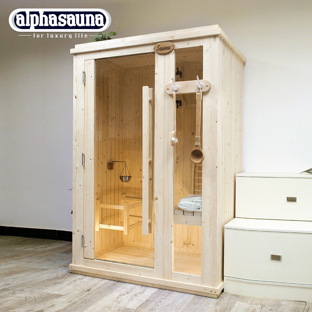 Pine wood one people mini traditional sauna room