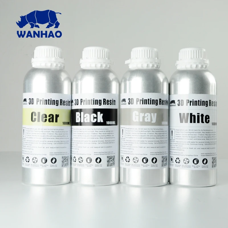 New Wanhao Water Washable Resin For Wanhao D7 Printer DLP SLA 3D Printer Washable Resin New Aluminium bottle 1L(1000ml/bottle)