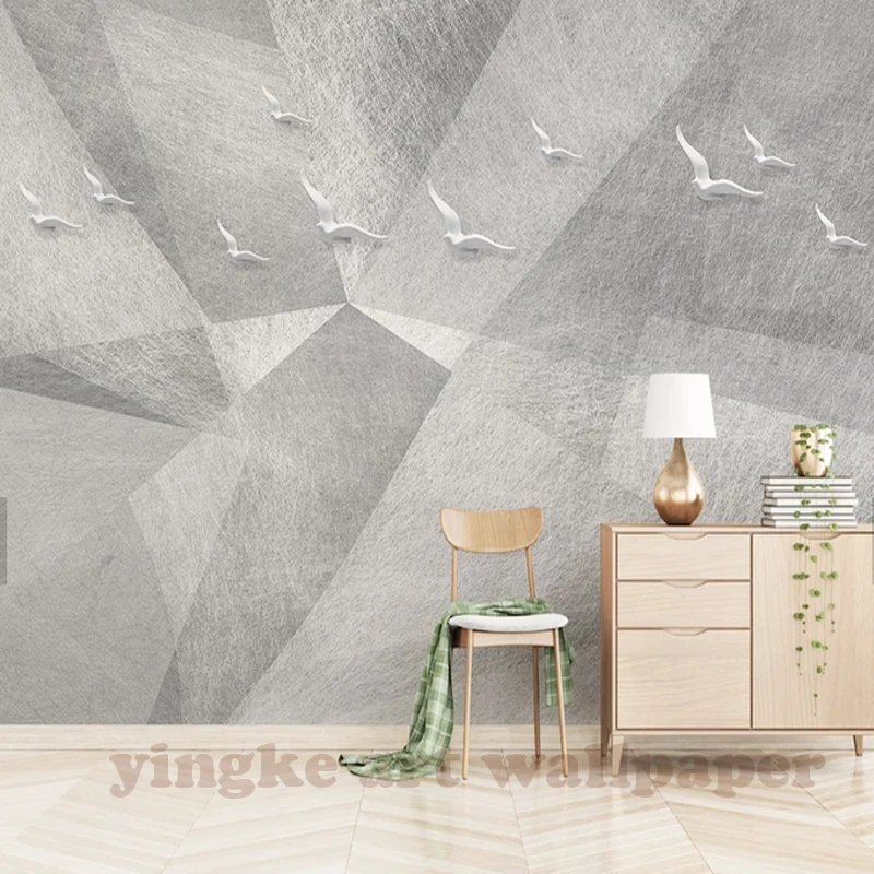 
Customization 3D Wallpaper for Walls 3d Non Woven Silk Wallpaper Murals Backgrounds for Living Room Simple birds mural 