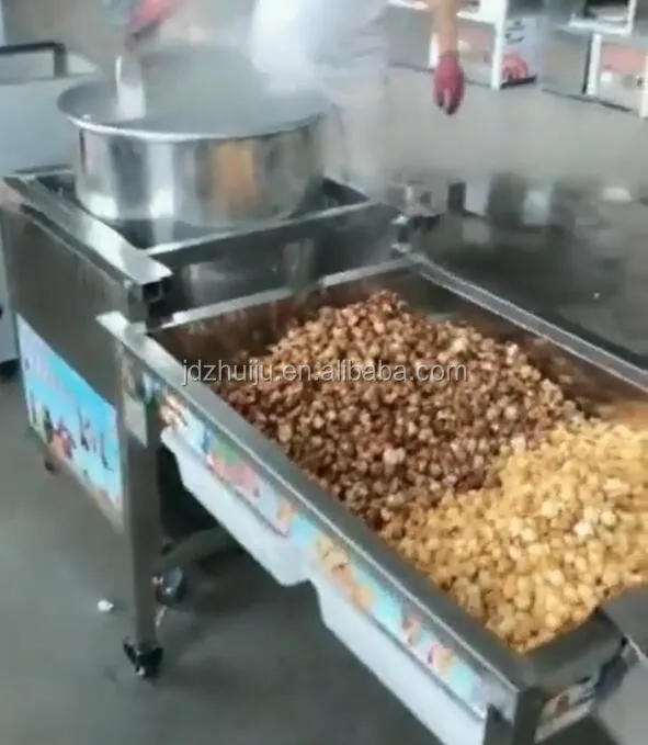 automatic gas heated commercial kettle popcorn making machine