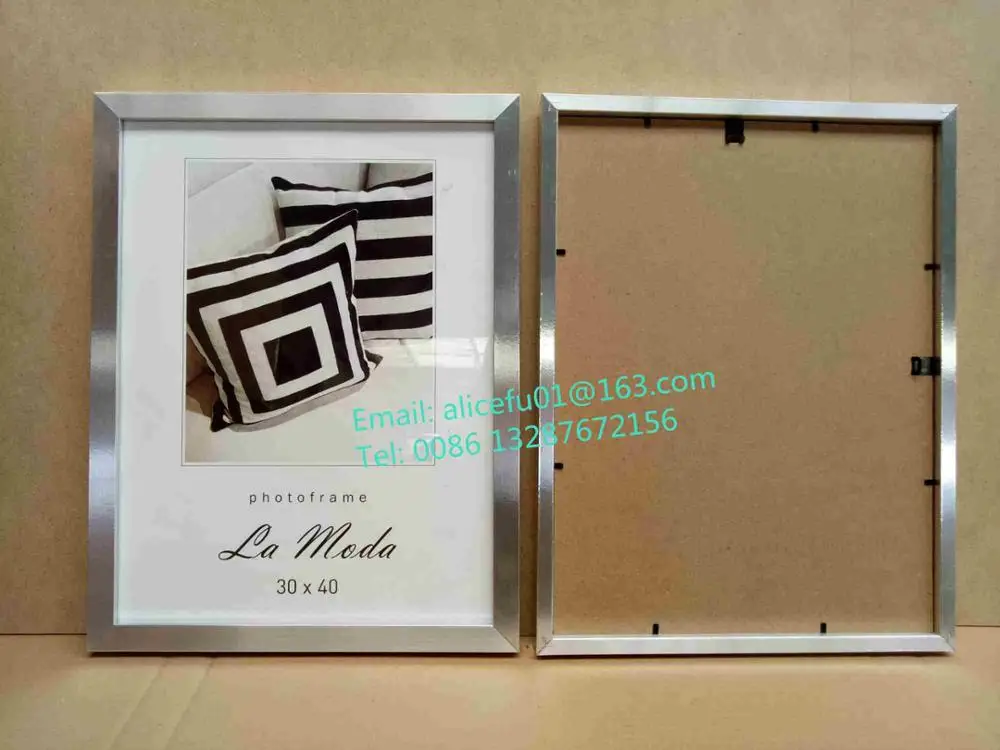 Manufacturer Supply Black White Silver Grey Oak MDF Photo Frame Double Matted Wooden photo frame A1 A2 A3 A4