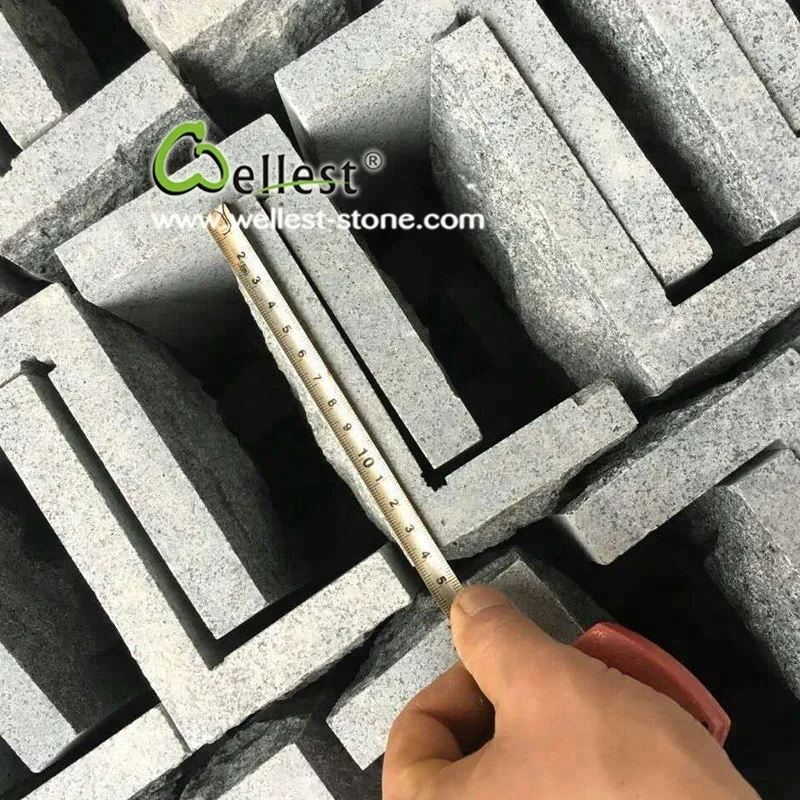 Dark Grey Granite Mushroom Surface Castle Stone For Outside Wall