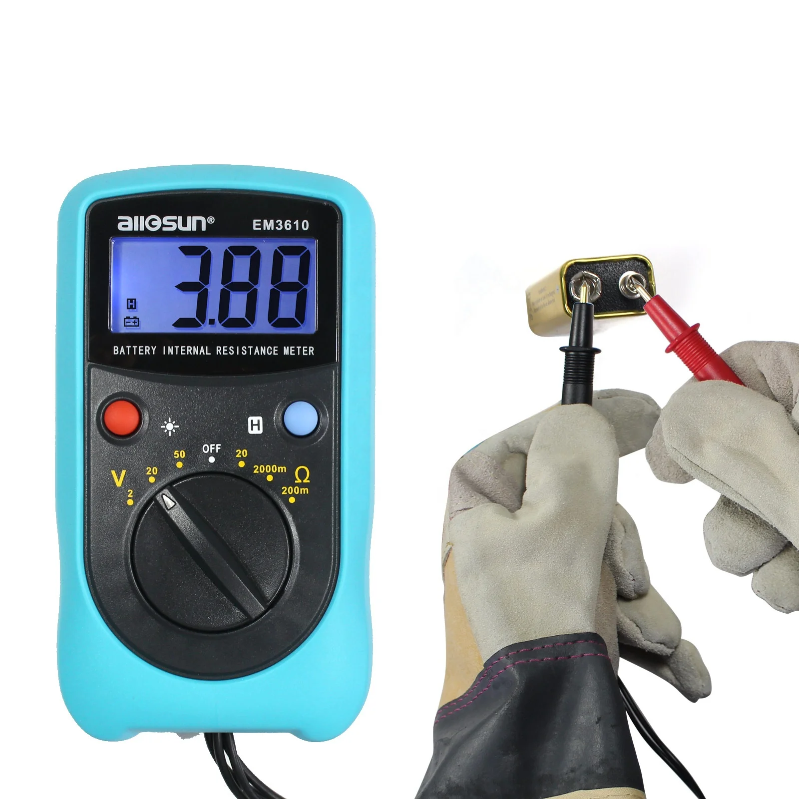 all-sun EM3610 Battery Internal Resistance Tester Meter Battery Voltage Temperature Coefficient Automotive Tester