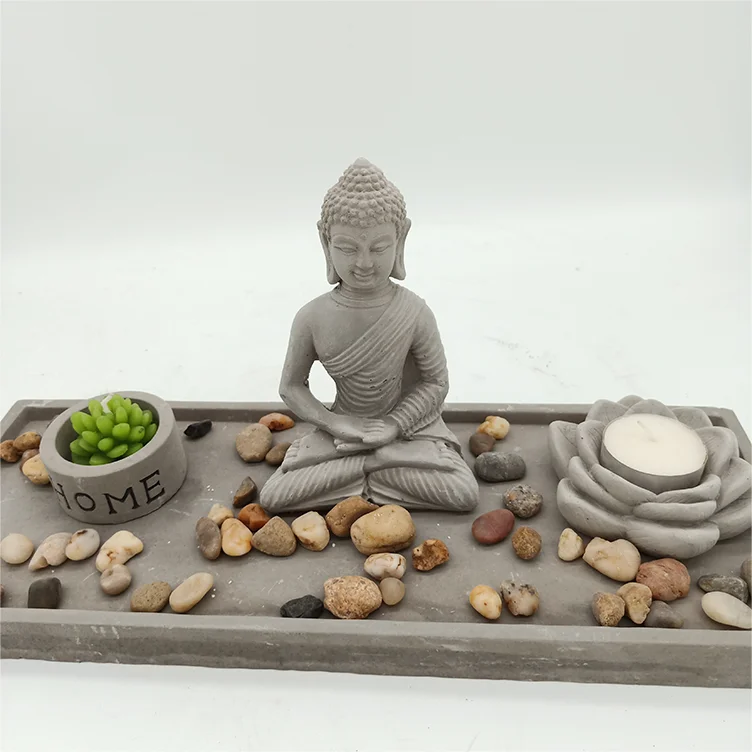 Handy Craft decor sitting buddha zen garden statues cement craft