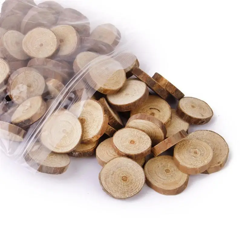 
100pcs 1-3CM Wood Log Slices Discs for DIY Crafts Wedding Centerpieces 