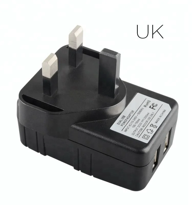 CE ROHS 2 USB UK Charger For iPhone X Charger