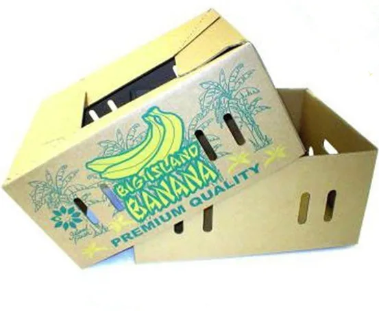 Wholesale Foldable Banana Carton Box With Die Cut Handle