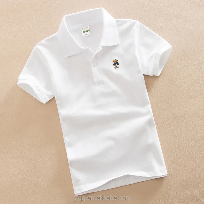 100 cotton 180 grams Fabric Weight short sleeve polo shirts boys embroidered plain t shirts