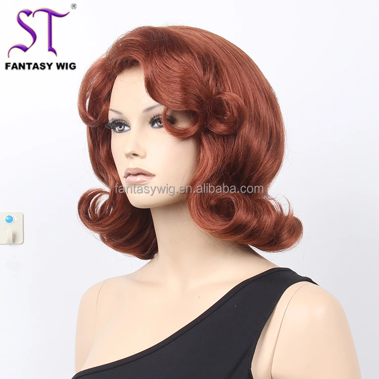 Factory Cheap Wigs Wholesale Celebrity Retro-Style Short Blonde Wig Curly Synthetic Hair Wigs For White Women