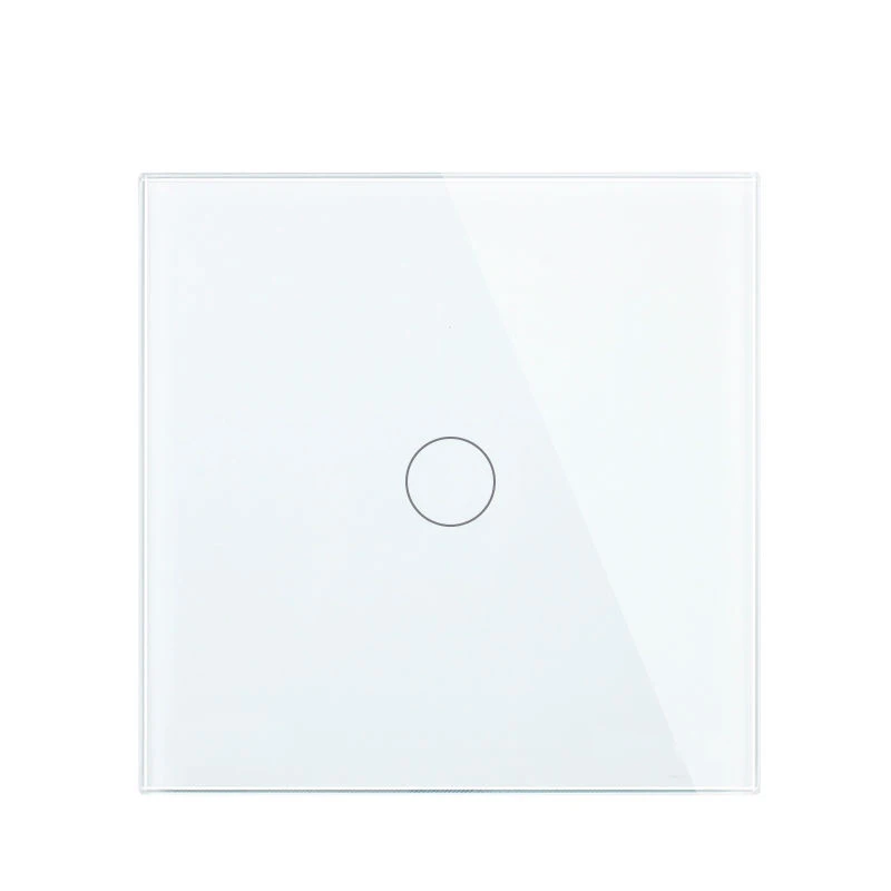 Smart Home EU Standard 1 Post 1way Glass Front Panel Electrical Capacitive Wall Touch Light Switch