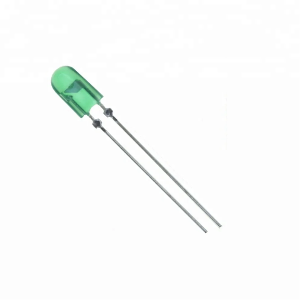 Diffused Green 5mm Oval Led diode 120 / 60 degree viewing angle