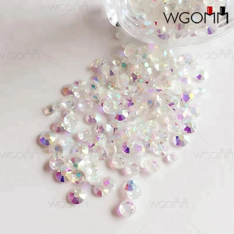 crystal AB  non hot fix  bling nail art rhinestones no foil back