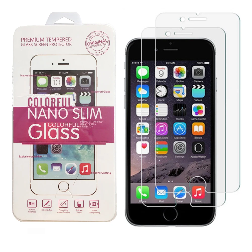 
2 Packs For iPhone 8 Plus 2.5D Glass Screen Protector, 9H 0.3mm Crystal Clear Best Screen Protector For iPhone 6/6S/7/8 Plus 