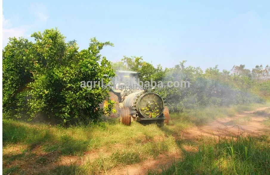 high efficient orchard fruit garden vineyard trailer 1500L boom tank air blast sprayer with Italy diaphragm pump
