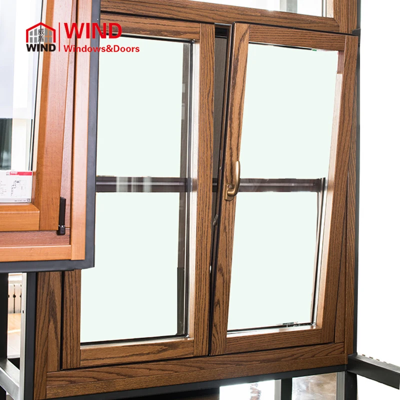 Customized European Outward Opening Sash Awning Side Hung Casement Oak Double Glazed Windows Window Design Aluminum Wood Windows
