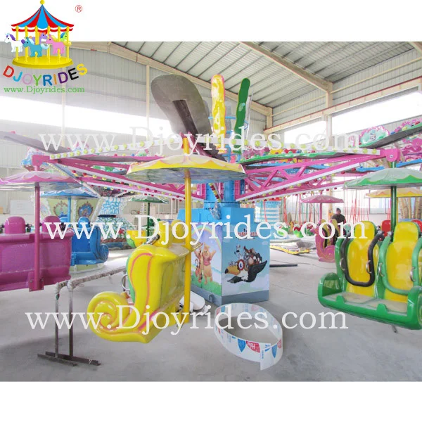 Popular funfair rides family game machine 24 seats double flying paratrooper ride for sale