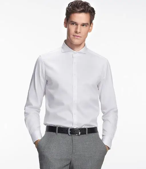 100% cotton long sleeve pure white men business shirt with shirt picture