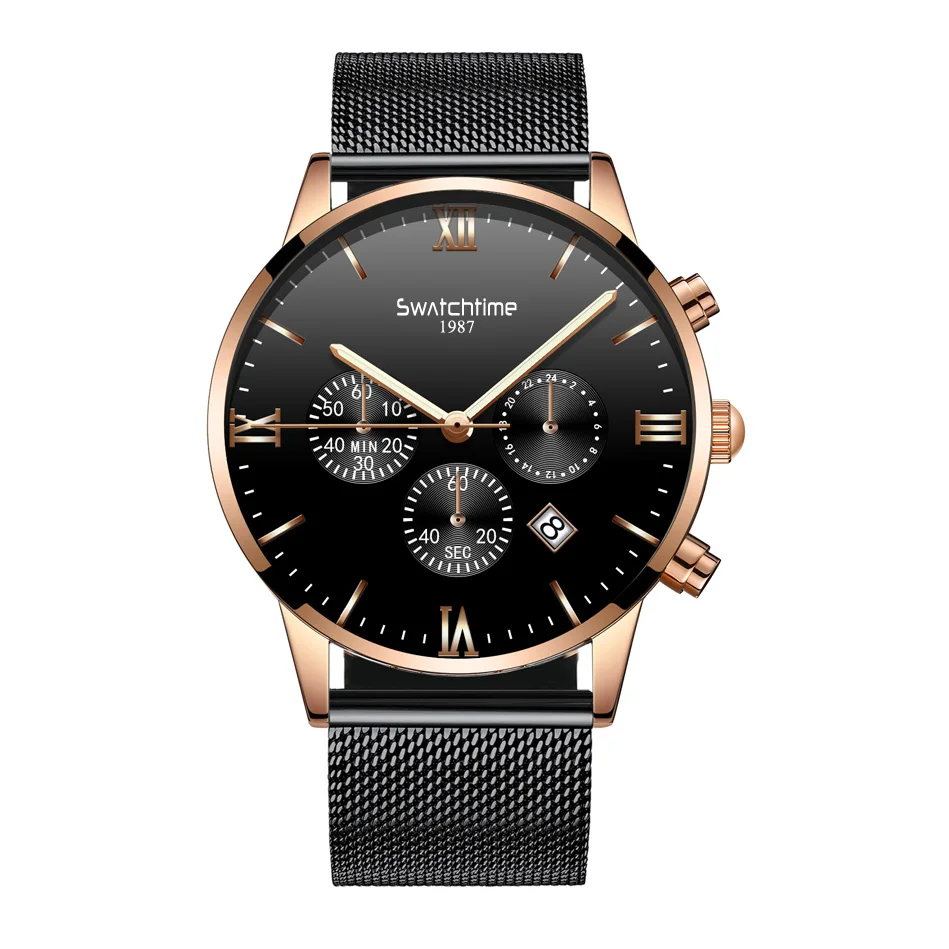 
Custom LOGO High Quality 316L Stainless Steel Japan VD53 Chronograph Movement 5ATM Waterproof Men Watches Luxury 