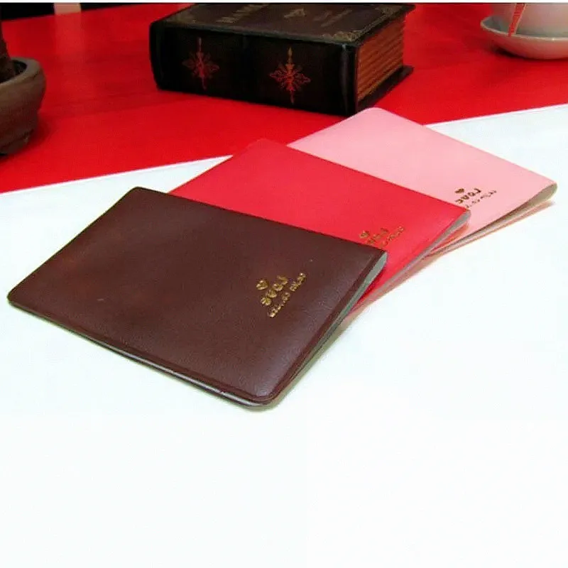 Factory Customized Gold Stamping Logo PU Leather Travel Passport Cover For Packing Passport ID Credit Card