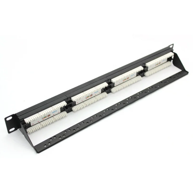 Made in China Management 1U 19 Inch Full loaded 24 Port patch panel cat 6