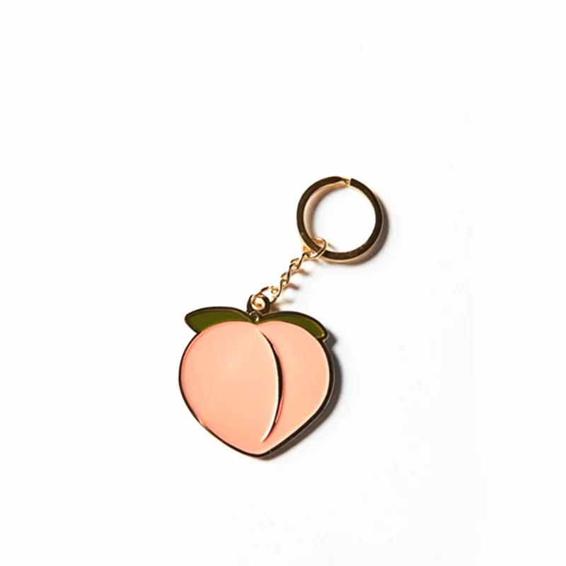 
Handmade charm colorful enamel peach keychain 