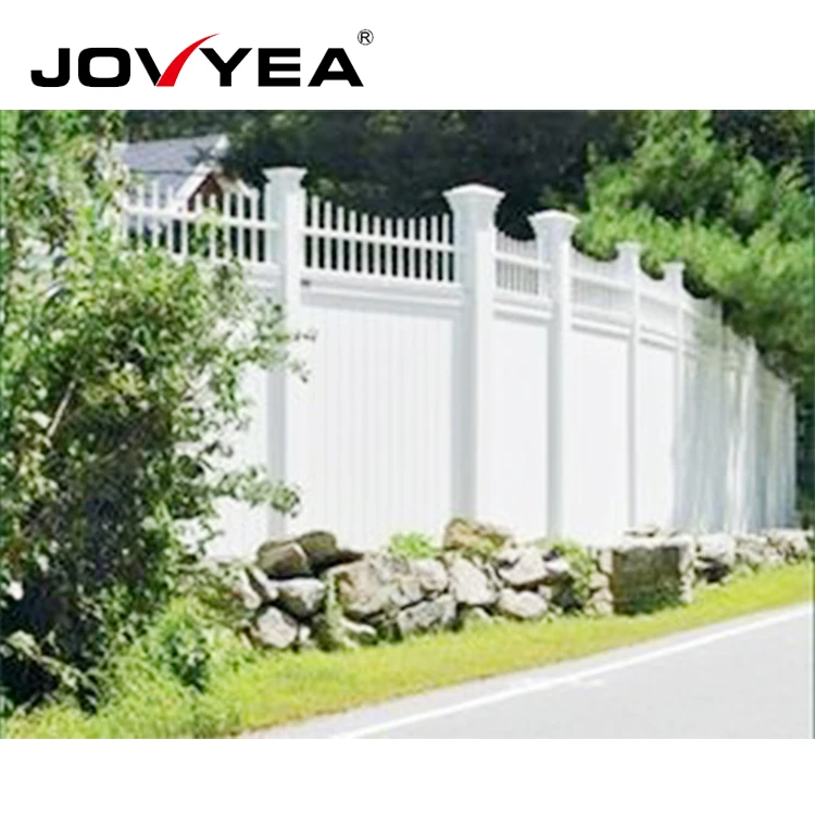 Decorative Modern PVC White Vinyl Privacy Fence Plastic Fencing Prices For Garden