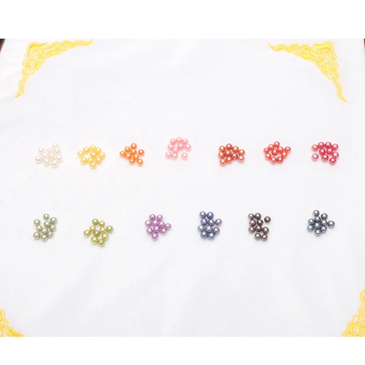 6-8mm zhuji natural freshwater mix color round pearl price loose pearl