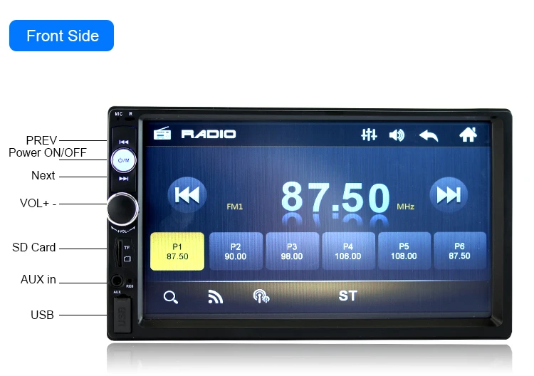  2 Din 7 дюймов сенсорный экран автомобильный мультимедийный плеер DVD GPS навигации автомобиля