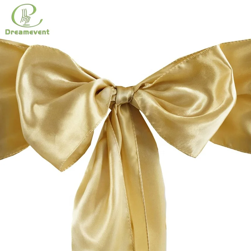 Colorful Satin Burgundy Banquet Chair Bow Sash Cover Fit The Chair Custom for Dining 6302539090 Dreamevent Plain Dyed DE-BC14