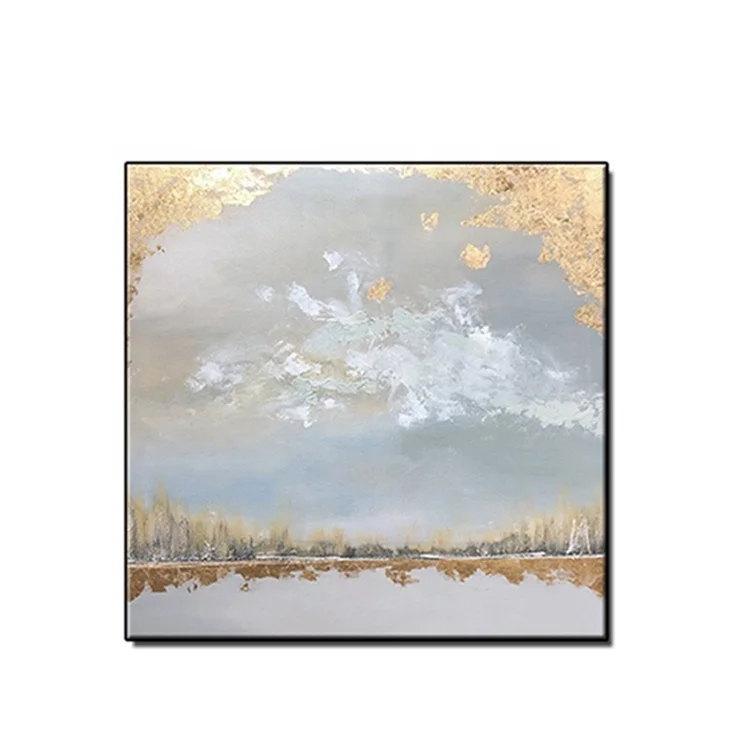 
Wholesale Handmade Framed Abstract Glod Oil Painting Wall Picture Art Canvas Acrylics 