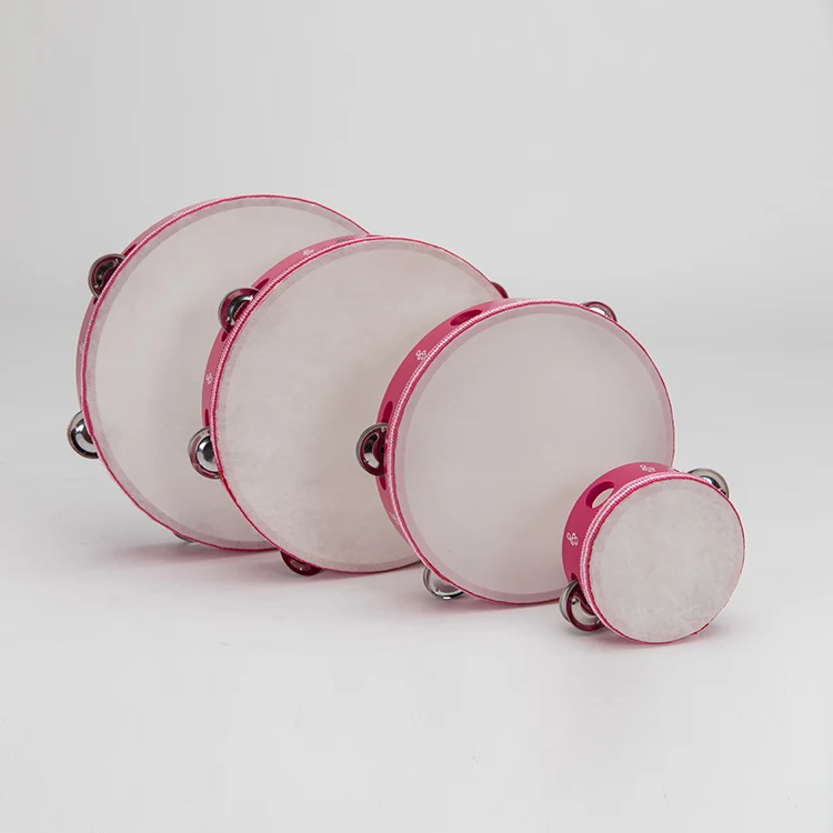 China wholesaler importer exporter Tambourine instruments Fake Sheepskin plastic tambourine With Color