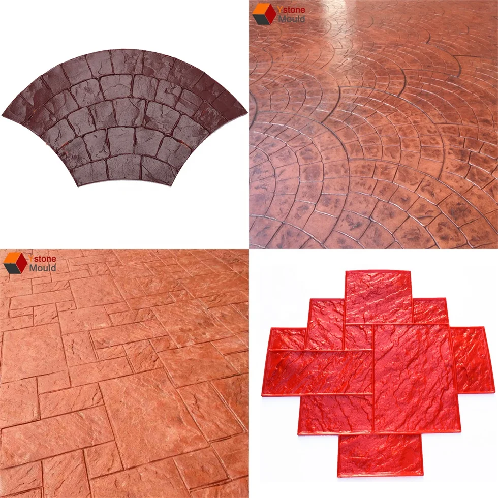 Natural looking slate rubber roller stamp concrete