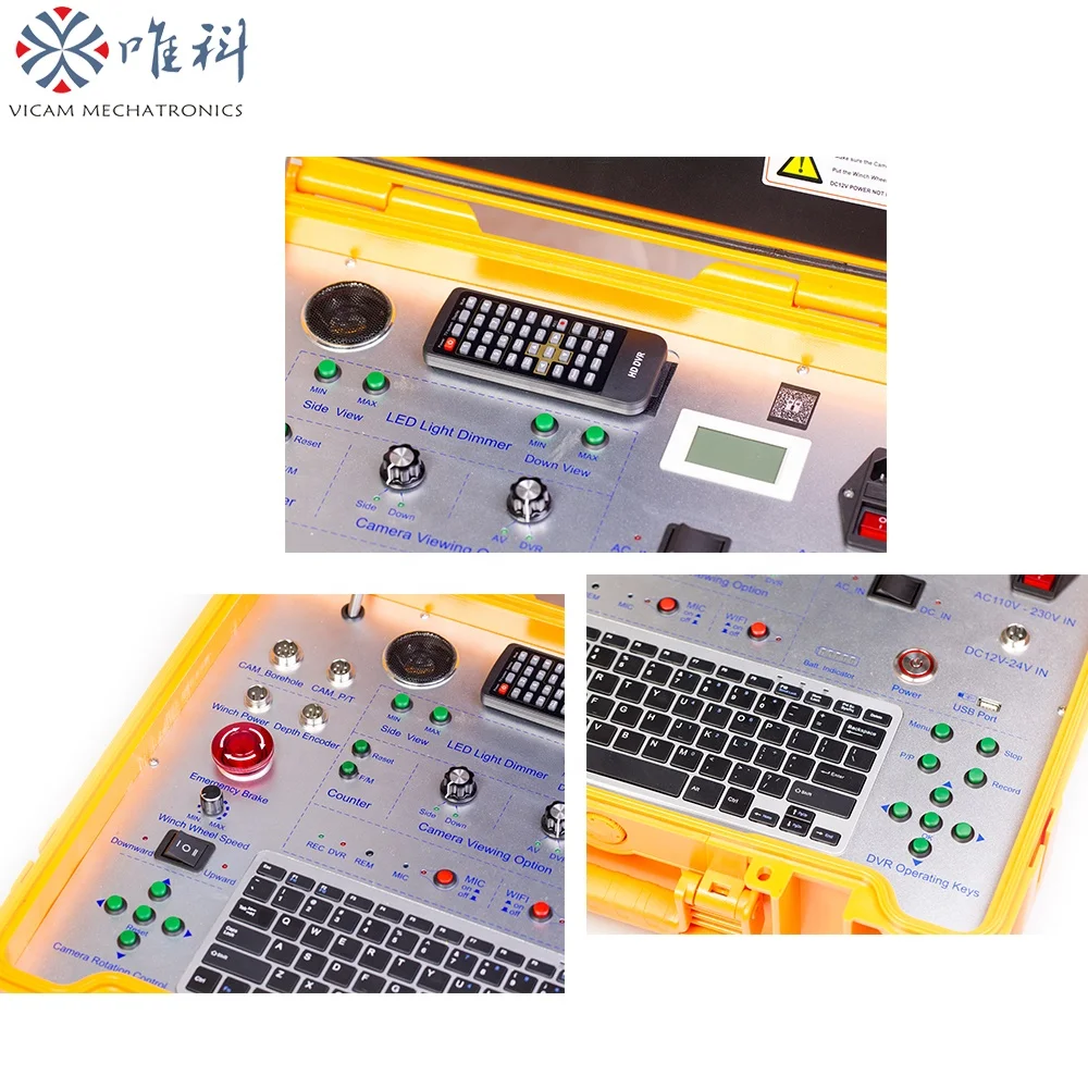 Vicam manufacturer of underwater 360 degree Rotary deep well soft cable  pipe inspection Camera Dual View