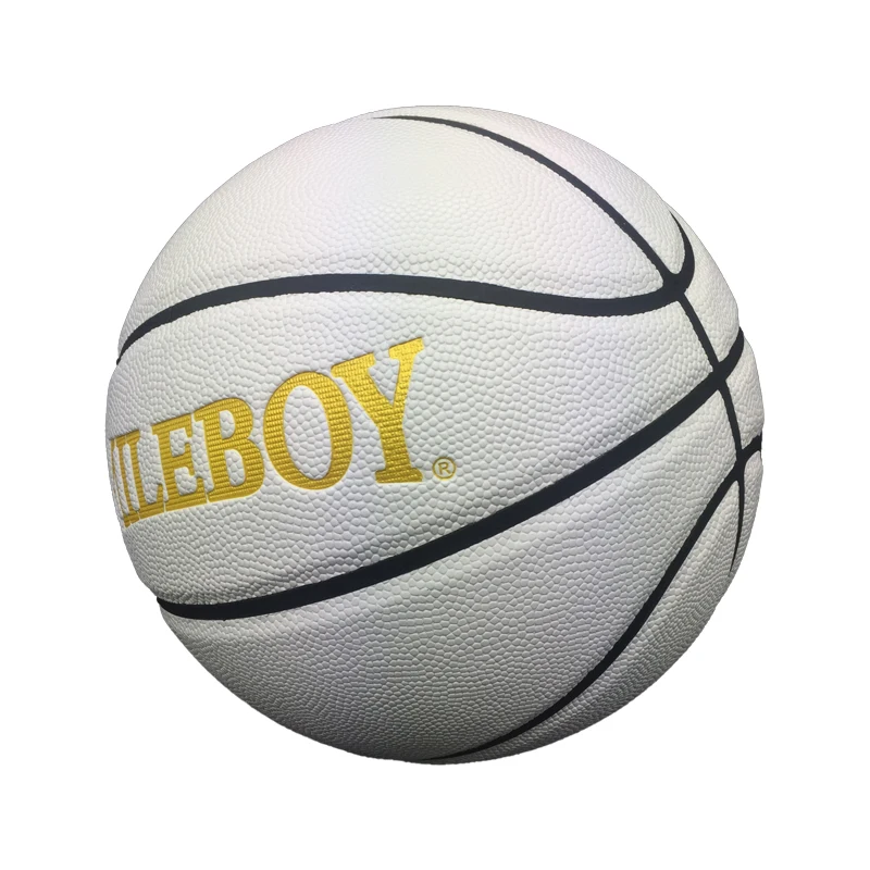 smile boy design won pu white Basketball office Size 7 for aldut