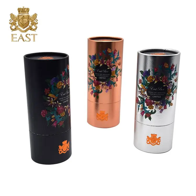 OEM Design Chinese Flower Tea Bottles Box Hardcover for gift,small tube packaging box,paper tube kraft cylinder