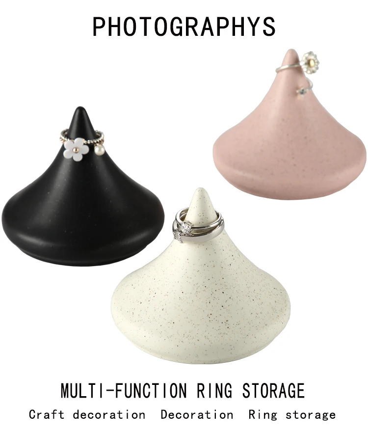 High quality round pink small ring ceramic jewelry gift storage custom box Jewelry box