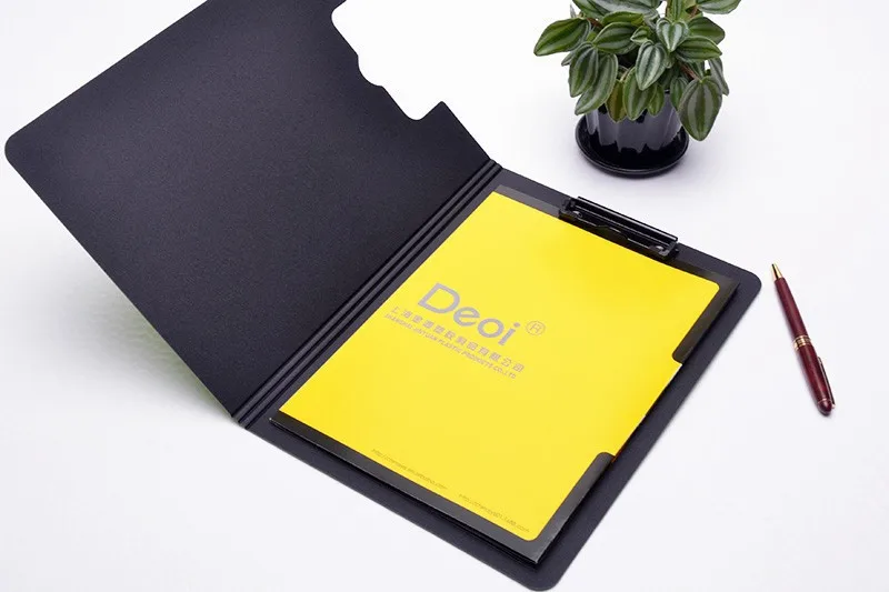 
Custom made a4 a5 paper Double Sides plate Board pp File Folder with clip made in shanghai professional stationery OEM factory 