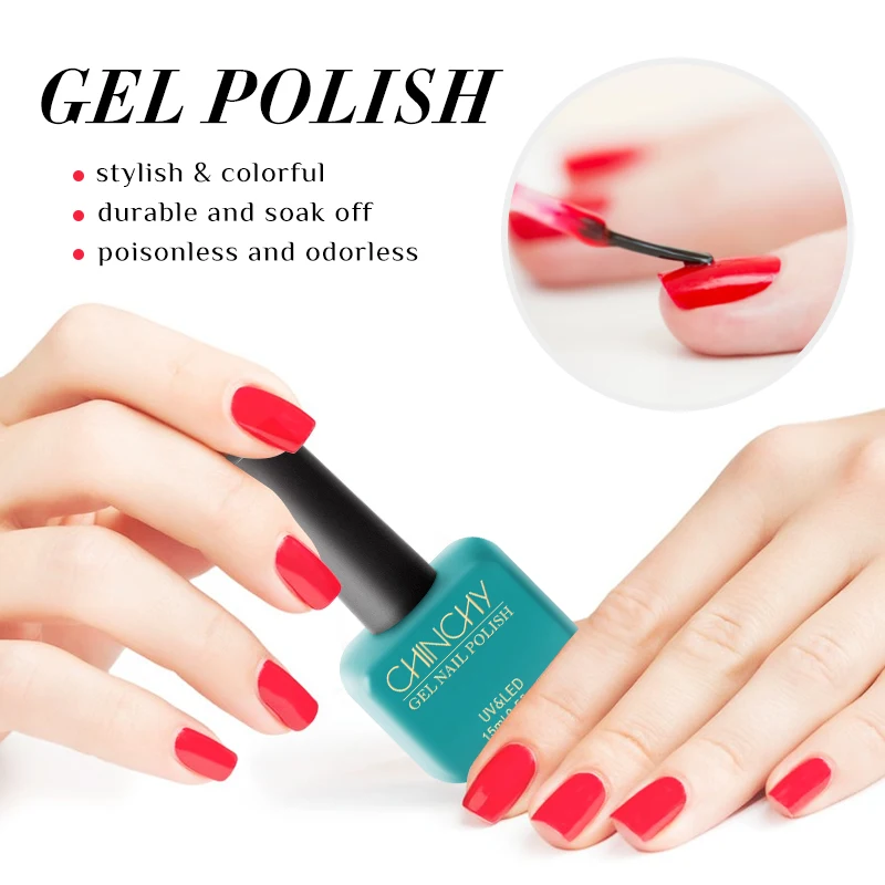 Chinchy Nail Base Gel Top Coat 15ml Resin LED Varnish Long Lasting Gel Nail Polish Soak Semi Permanent Gel Primer Nail Lacquer