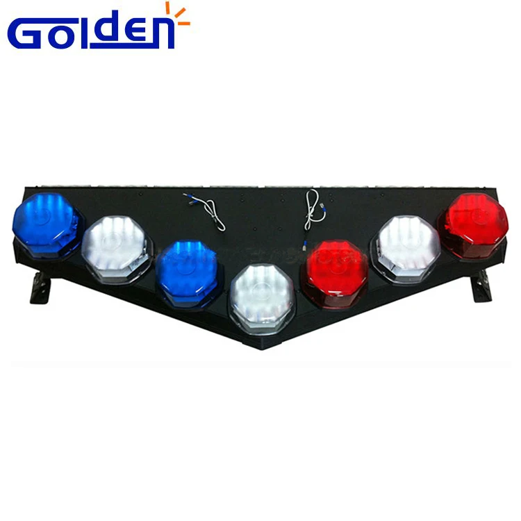 Red blue rotating V shape 7 flasher warning response vehicle police lightbar for sale